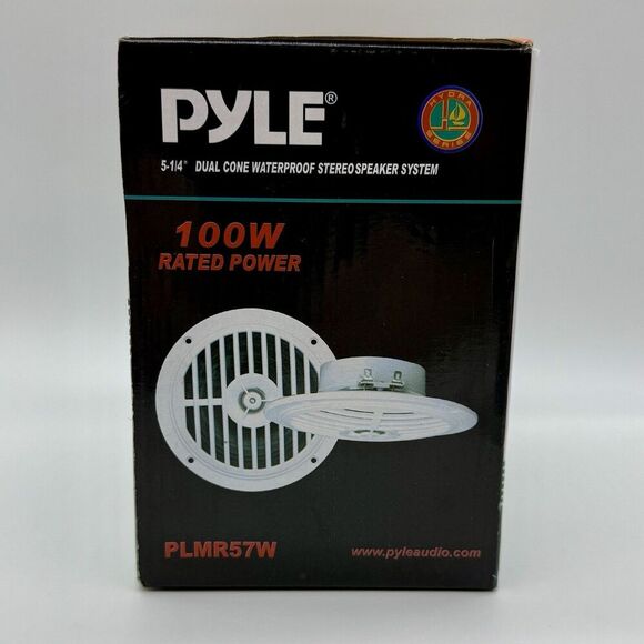 Pyle PLMR57W‎ 5.25" 100 Watt Max Marine Full-Range Speakers Set White New In Box - Picture 3 of 4